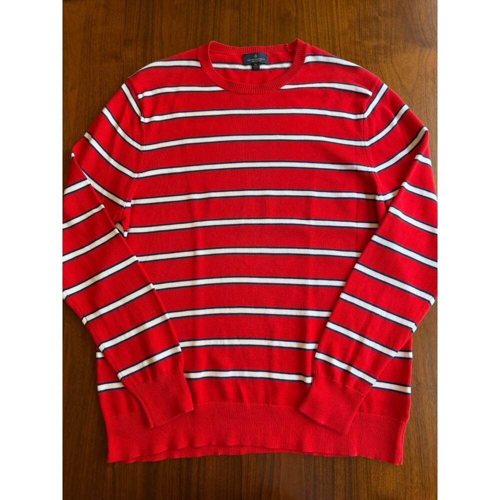 Brooks Brothers Supima Cotton Red Striped Crewneck - Size XL